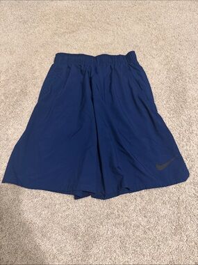 Nike Men's Deep Blue Athletic Shorts with Subtle Swoosh